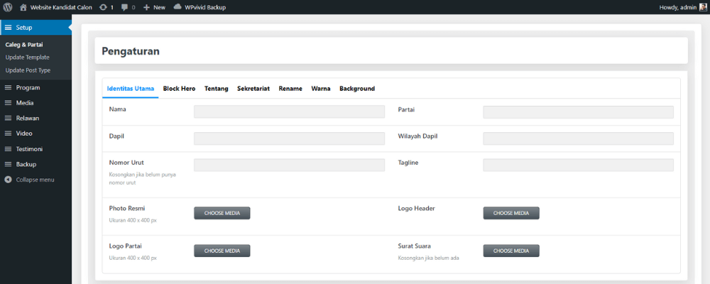 Installer Website Caleg. Praktis Siap Pakai