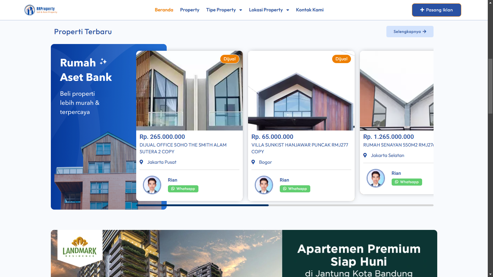 Template Website Property 