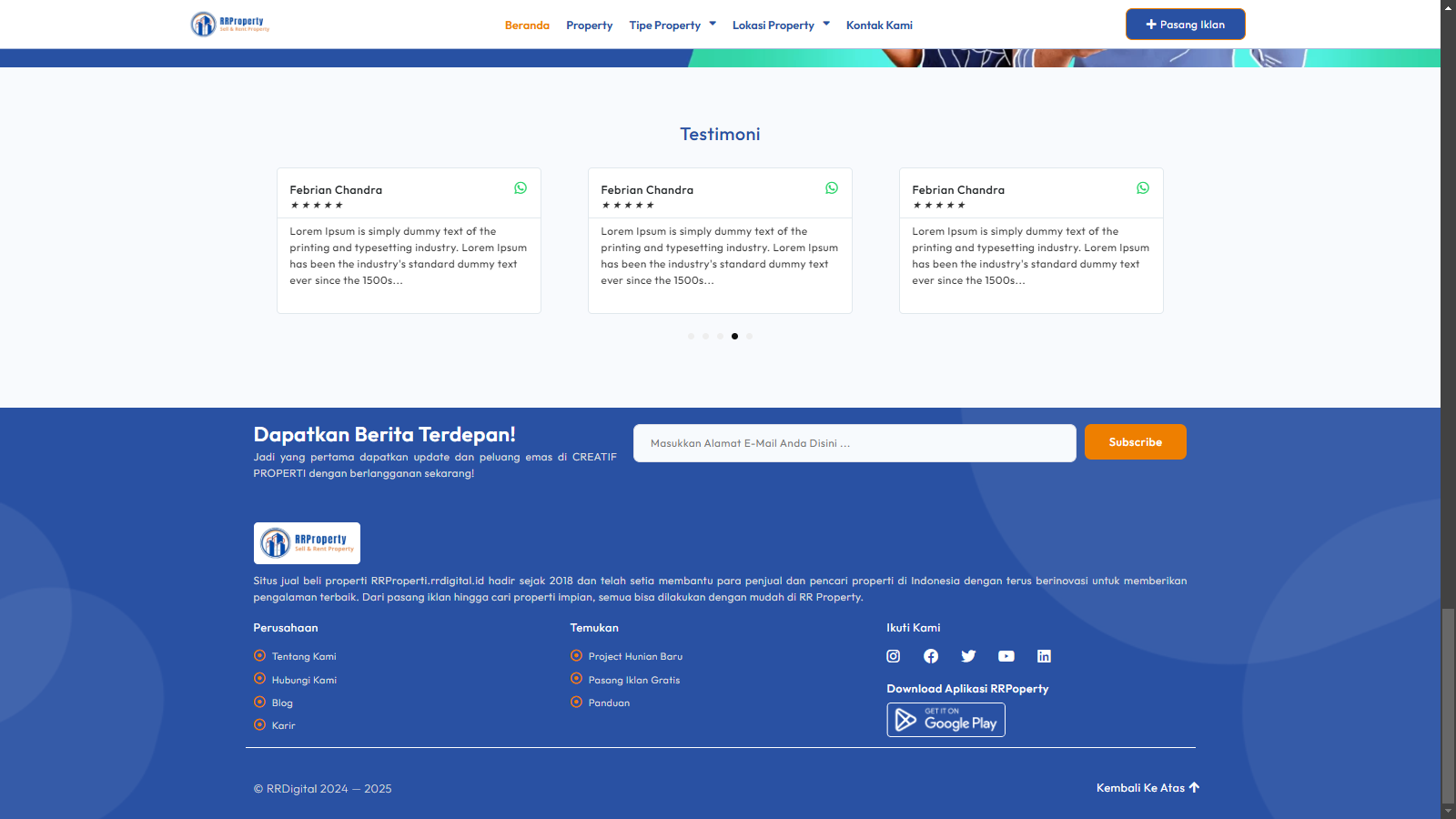 Template Website Property 